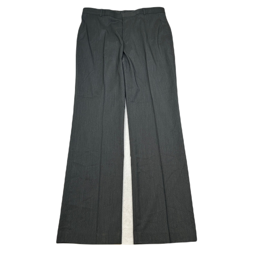 Perry Ellis Dress Pants Mens 34x34 Gray Flat Front Trousers Career‎ Work